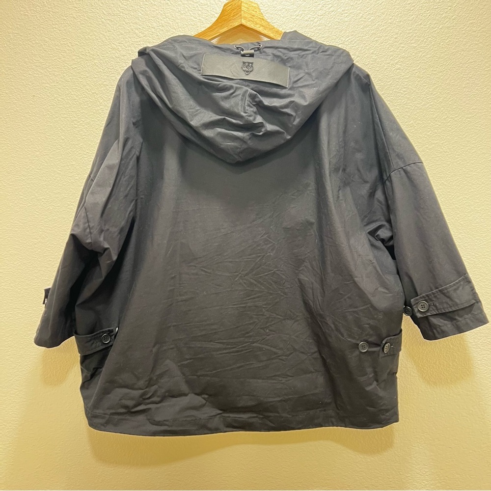 Onitsuka Tiger x Andrea Pompilio Men’s Black Oversized Hooded Jacket Size Medium - Picture 2 of 14